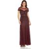 image:imageAdrianna Papell Womens Beaded Long GownDark Burgundy