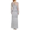 image:imageAdrianna Papell Womens Beaded Mesh Covered GownSilver Mist
