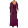 image:imageAdrianna Papell Womens Chiffon Capelet Jersey GownShiraz