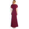 image:imageAdrianna Papell Womens Chiffon and Crepe Cascade Mermaid GownBright Burgundy