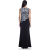 image:imageAdrianna Papell Womens Embroidered Crepe GownSilverBlue Multi