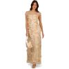 image:imageAdrianna Papell Womens Floral Embroidered Godet GownChampagne
