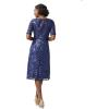image:imageAdrianna Papell Womens Floral Embroidery GownSpecial Occasion DressNavy