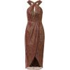 image:imageAdrianna Papell Womens Halter Crinkle Metallic DressCopper