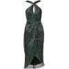 image:imageAdrianna Papell Womens Halter Crinkle Metallic DressGreen Pine