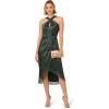 image:imageAdrianna Papell Womens Halter Crinkle Metallic DressGreen Pine