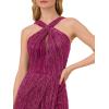 image:imageAdrianna Papell Womens Halter Crinkle Metallic DressMagenta