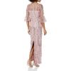 image:imageAdrianna Papell Womens Long 3D Floral Sequin GownMauve