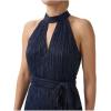 image:imageAdrianna Papell Womens Metallic Crinkle JumpsuitNavy Night