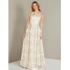 image:imageAdrianna Papell Womens Metallic Floral GownIvoryGold