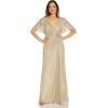 image:imageAdrianna Papell Womens Metallic Foil GownChampagne Gold