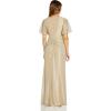 image:imageAdrianna Papell Womens Metallic Foil GownChampagne Gold