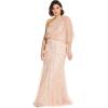image:imageAdrianna Papell Womens One Shoulder Beaded DressBlush