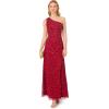 image:imageAdrianna Papell Womens One Shoulder Beaded DressCranberry