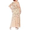 image:imageAdrianna Papell Womens One Shoulder Beaded DressNude