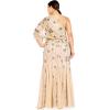 image:imageAdrianna Papell Womens One Shoulder Beaded DressNude