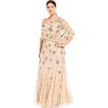 image:imageAdrianna Papell Womens One Shoulder Beaded DressNude