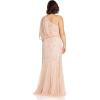 image:imageAdrianna Papell Womens One Shoulder Beaded DressNude