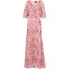 image:imageAdrianna Papell Womens Printed Beaded Mesh Long GownBlush Multi