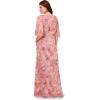 image:imageAdrianna Papell Womens Printed Beaded Mesh Long GownBlush Multi