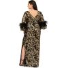 image:imageAdrianna Papell Womens Sequin Embroidered GownBlackGold
