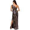 image:imageAdrianna Papell Womens Sequin One Shoulder GownBlack Multi