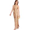image:imageAdrianna Papell Womens Sequin One Shoulder GownChampagneGold Multi
