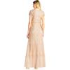 image:imageAdrianna Papell Womens Short Sleeve Blouson Beaded GownChampagneGold