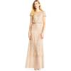 image:imageAdrianna Papell Womens Short Sleeve Blouson Beaded GownChampagneGold