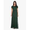 image:imageAdrianna Papell Womens Short Sleeve Blouson Beaded GownDusty Emerald