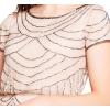 image:imageAdrianna Papell Womens Short Sleeve Blouson Beaded GownTaupePink