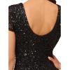 image:imageAdrianna Papell Womens ShortSleeve All Over Sequin GownBlack