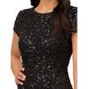 image:imageAdrianna Papell Womens ShortSleeve All Over Sequin GownBlack