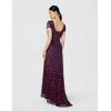 image:imageAdrianna Papell Womens ShortSleeve All Over Sequin GownCabernet