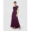 image:imageAdrianna Papell Womens ShortSleeve All Over Sequin GownCabernet