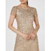 image:imageAdrianna Papell Womens ShortSleeve All Over Sequin GownChampagneGold