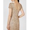 image:imageAdrianna Papell Womens ShortSleeve All Over Sequin GownChampagneGold