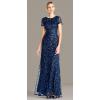 image:imageAdrianna Papell Womens ShortSleeve All Over Sequin GownDeep Blue