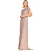 image:imageAdrianna Papell Womens ShortSleeve All Over Sequin GownRosegold