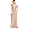 image:imageAdrianna Papell Womens ShortSleeve All Over Sequin GownRosegold