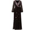 image:imageAdrianna Papell womens Plussize 34 Sleeve Beaded Illusion Gown With Sweetheart NecklineBlack Multi