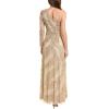 image:imageAidan Mattox by Adrianna Papell Womens Beaded One Shoulder Gown Light Gold