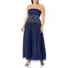 image:imageWomens Beaded Strapless GownNavy