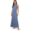 image:imageAdrianna Papell Bead Blouson Long Dress Coral CoastFrench Blue