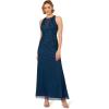 image:imageAdrianna Papell Womens Bead Halter Long DressDeep Blue