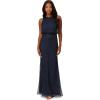 image:imageAdrianna Papell Womens Beaded Blouson GownNavy Black