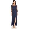 image:imageAdrianna Papell Womens Beaded Embroidered GownLight Navy