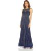 image:imageAdrianna Papell Womens Beaded Gown with Mermaid SkirtLight Navy