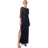image:imageAdrianna Papell Womens Beaded Long DressMidnight