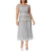 image:imageAdrianna Papell Womens Beaded Long GownSilver Mist